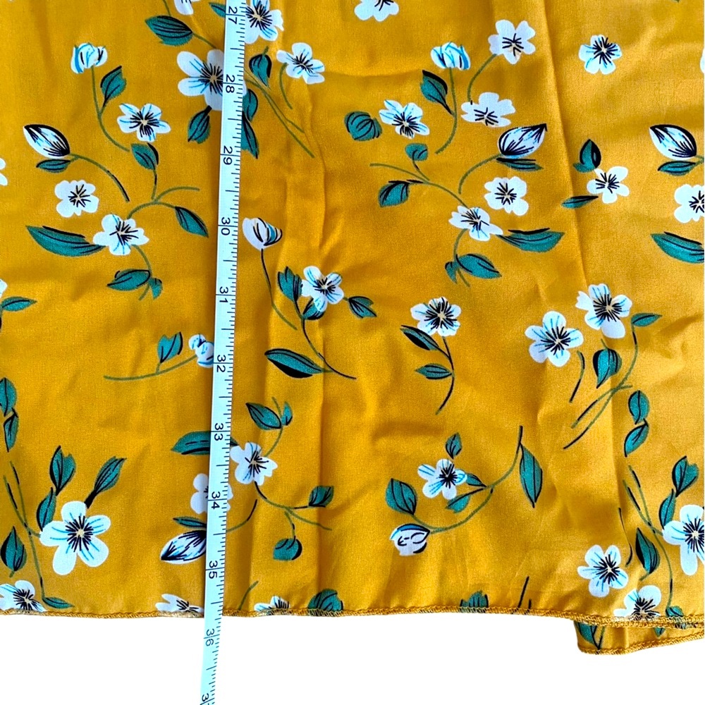 Woman’s Floral Yellow Maxi Skirt White Flowers - Picture 9 of 10